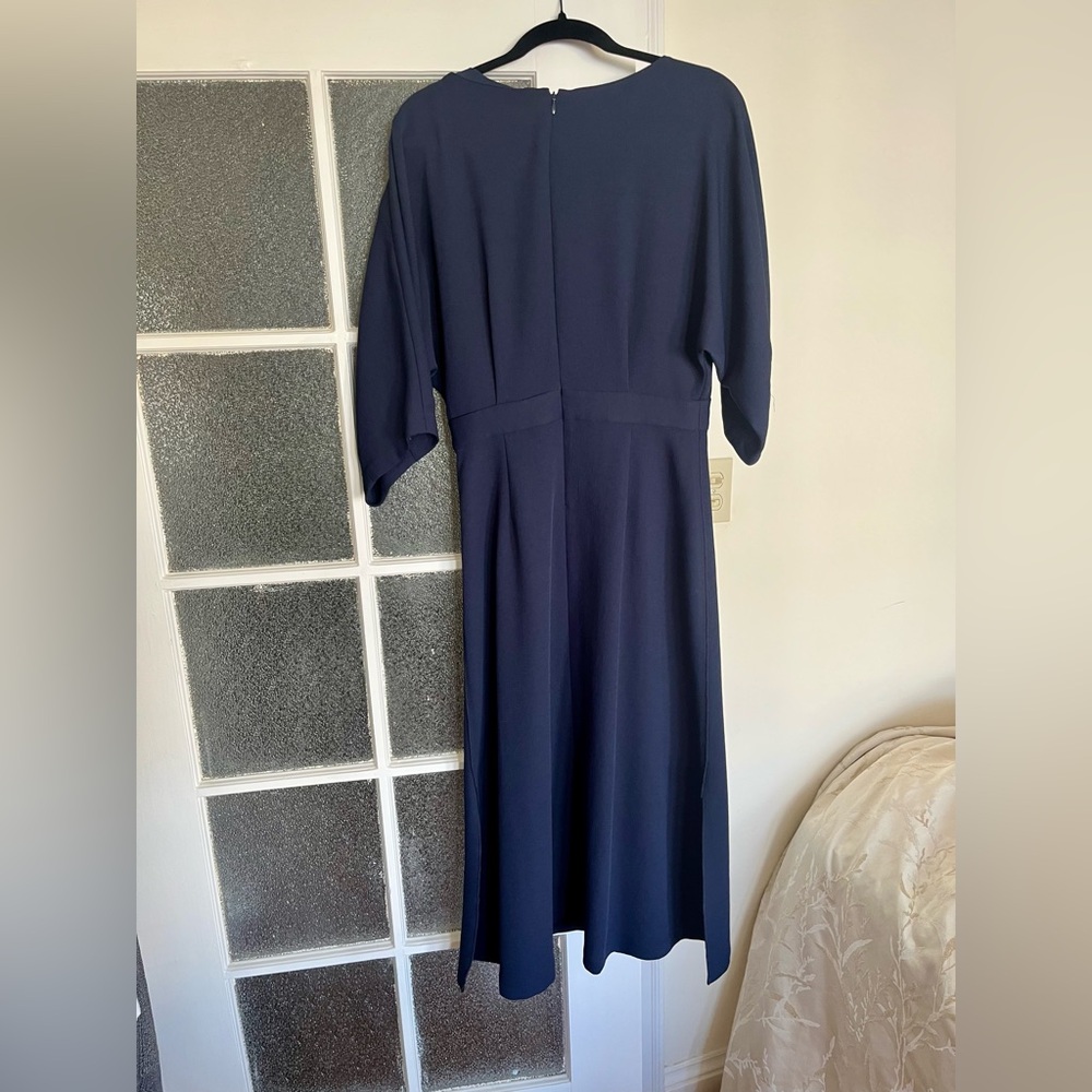 Rachel Comey Lyss Navy Blue Midi Dress Slit 🇺🇸 Made in New York Made in USA - Picture 3 of 6